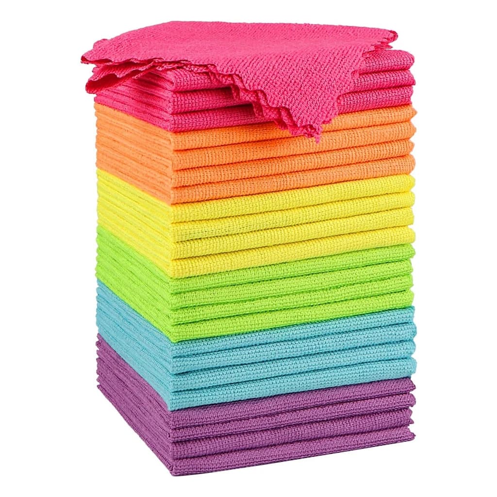 Microfibre Cloths in Six Colours, 24 Pieces